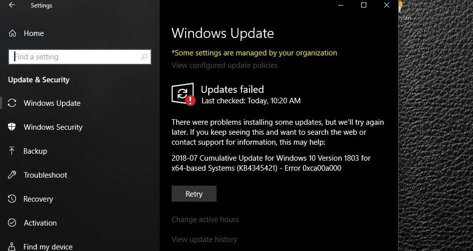 windows 10 updates fail to install